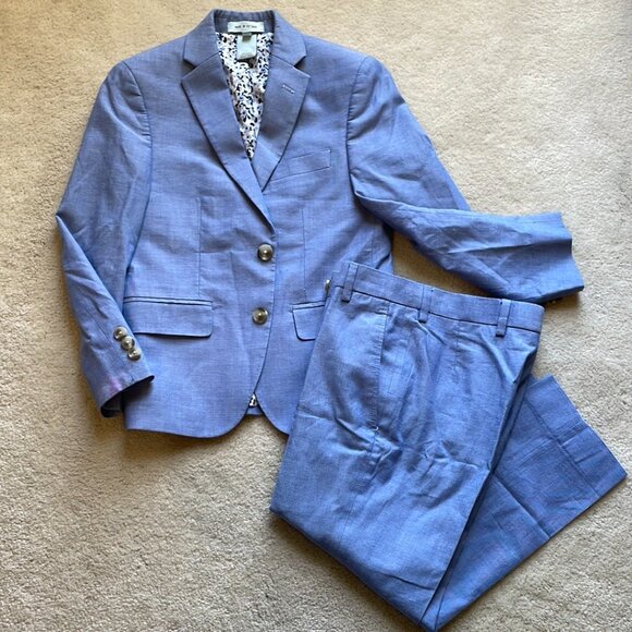 Class Club 2 piece light blue suit - jacket coat & pants Boys Size 8 - Picture 1 of 16